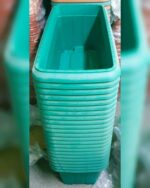 RECTANGLE PLASTIC POT .70 CM WITH BOTTOM TRAY - Image 2